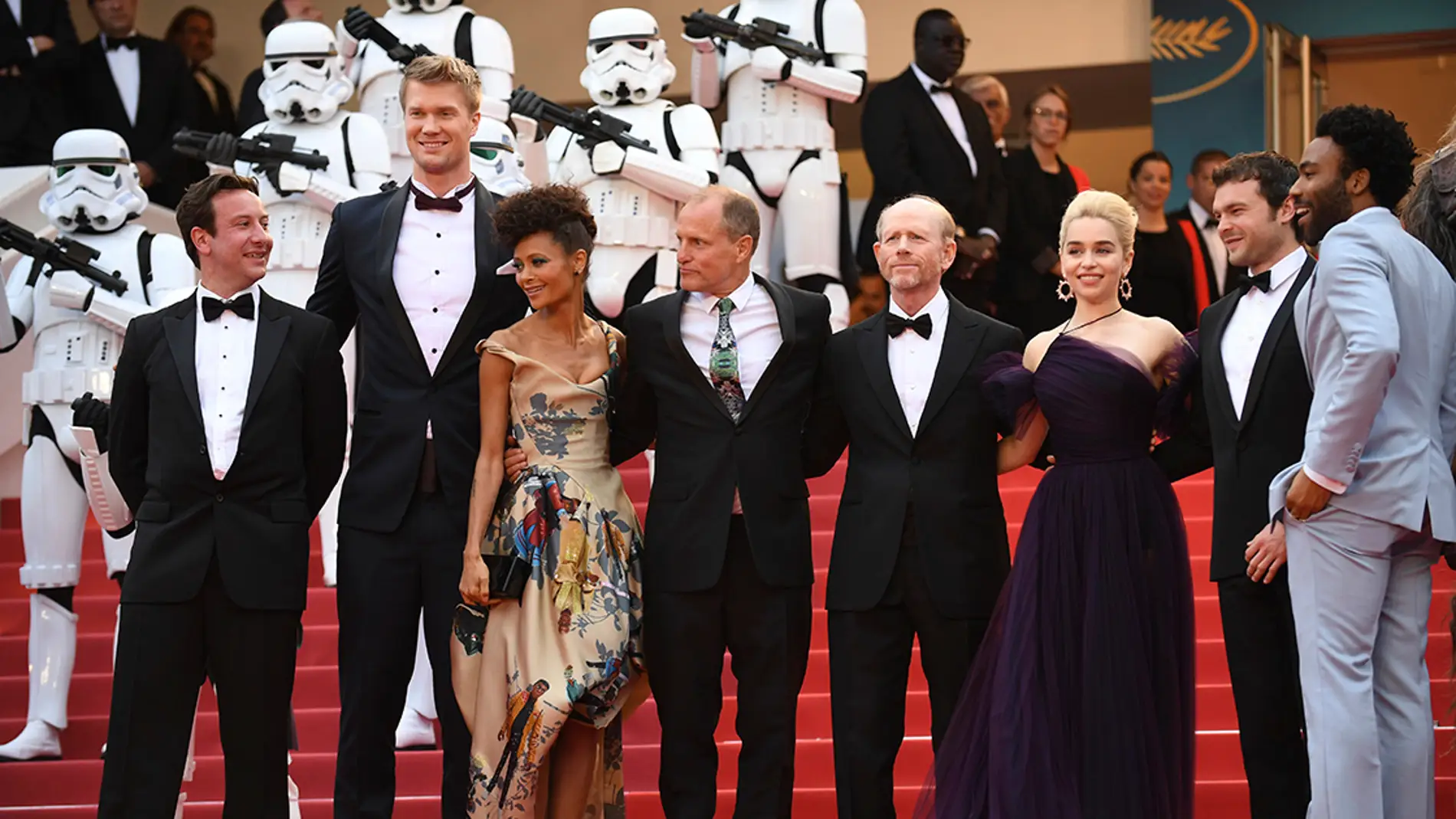 Thandie Newton junto al reparto de 'Han Solo: Una historia de Star Wars' en Cannes