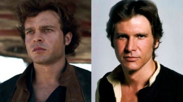 Alden Ehrenreich y Harrison Ford