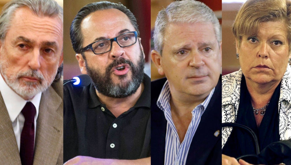 Francisco Correa, Pablo Crespo y Álvaro Pérez "El bigotes" y la exconsejera valenciana Milagrosa Martinez