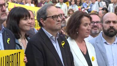 Torra acude a la concentración para pedir la libertad de los 'Jordis'