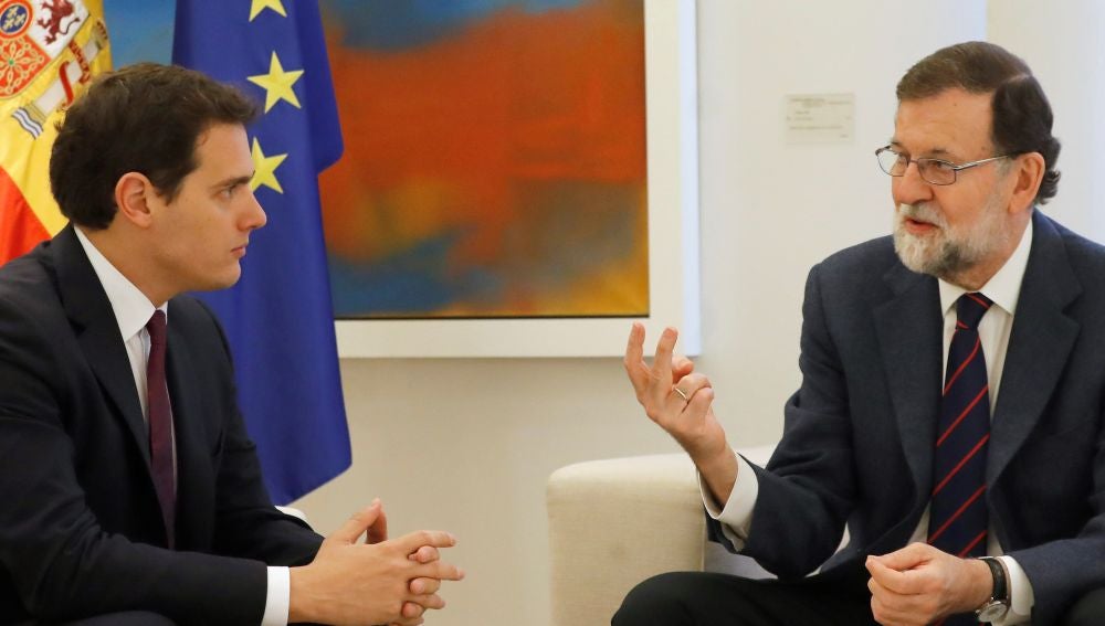 Mariano Rajoy y Albert Rivera, durante la reunión en Moncloa