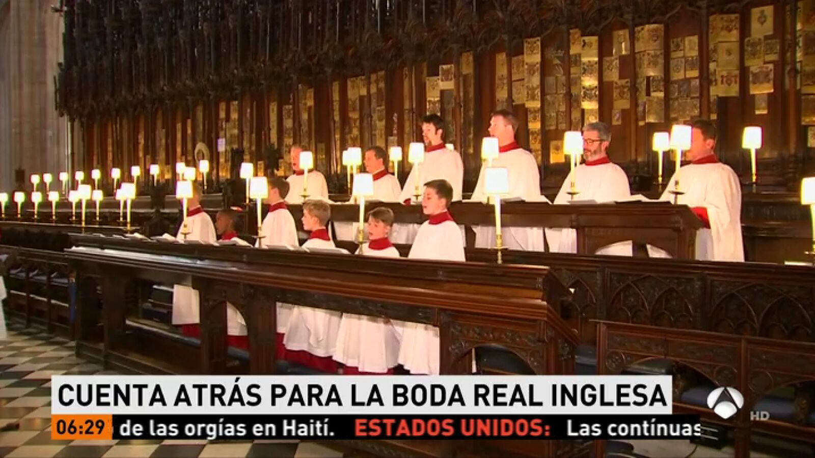 El coro de la Capilla de San Jorge ultima los ensayos a falta de dos días para la boda del príncipe Harry y Meghan