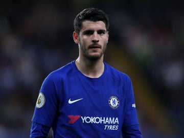 Morata, en un partido con el Chelsea