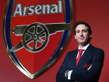 Unai Emery en su presentación como técnico del Arsenal Unai Emery en su presentación como técnico del Arsenal