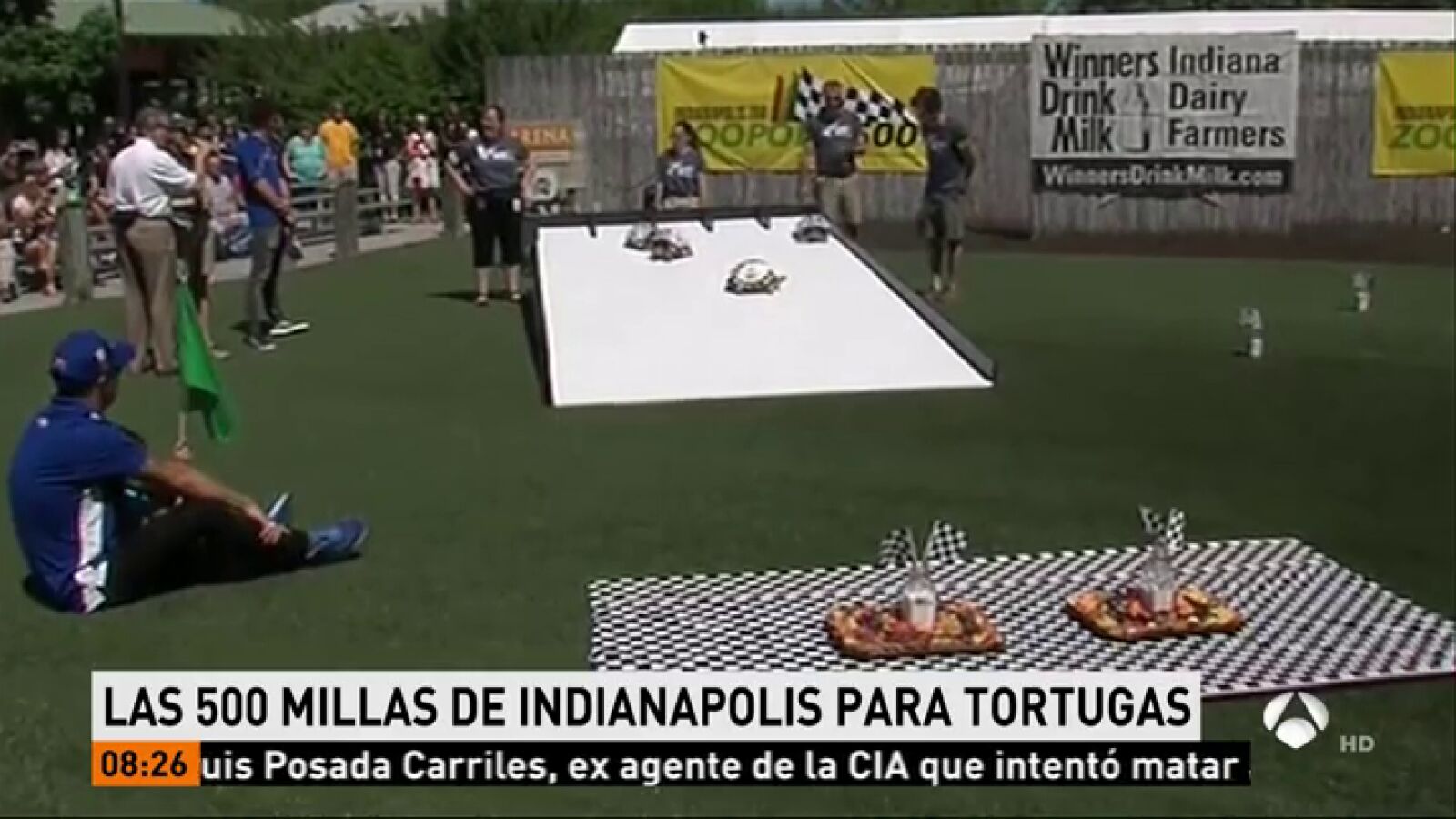 La tradicional carrera de tortugas en el zoo de Indianápolis acaba con Ed Carpenter como ganadora del suculento premio: un plato de fruta