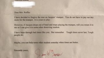 La carta publicada por el joven en Reddit