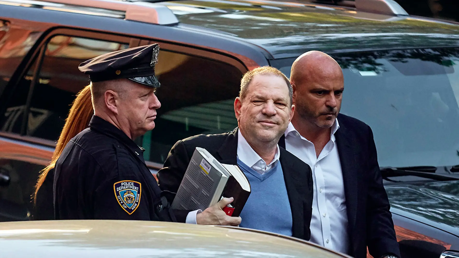 Harvey Weinstein tras ser detenido en Nueva York