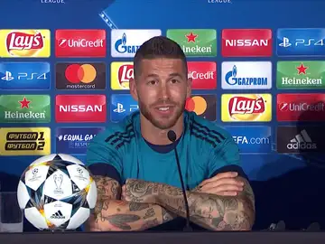 Sergio Ramos, en la rueda de prensa del Madrid Sergio Ramos, en la rueda de prensa del Madrid