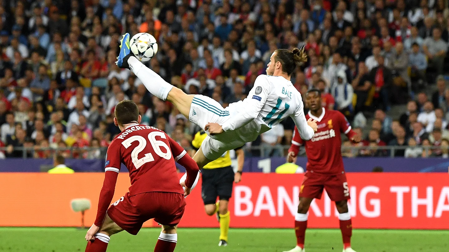 Gareth Bale, en el momento de ejecutar su chilena Gareth Bale, en el momento de ejecutar su chilena