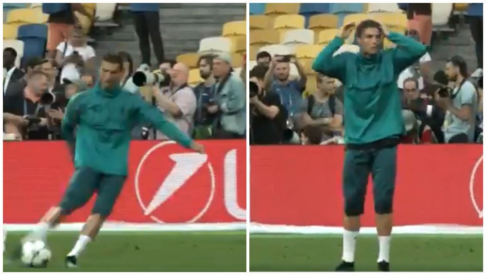 Ronaldo en el momento en el que disparó