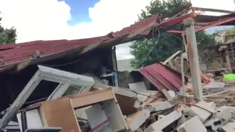 Así quedó la zona próxima al lugar de la explosión en Tui Así quedó la zona próxima al lugar de la explosión en Tui