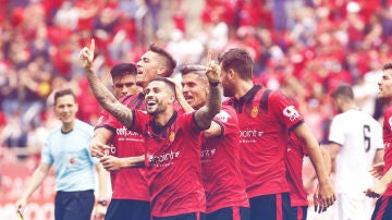 El Mallorca celebra un gol