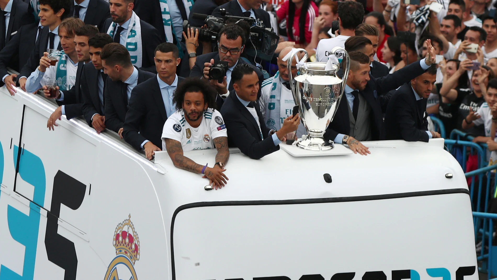 El Real Madrid llega a Cibeles