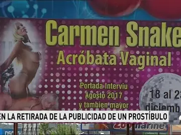 Piden la retirada de un anuncio de un prostíbulo de Huelva que ofrece un número de una "acróbata vaginal" Piden la retirada de un anuncio de un prostíbulo de Huelva que ofrece un número de una "acróbata vaginal"