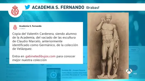 Suspenden la cuenta de Twitter de la Real Academia de Bellas Artes de San Fernando por compartir una obra de un desnudo Suspenden la cuenta de Twitter de la Real Academia de Bellas Artes de San Fernando por compartir una obra de un desnudo