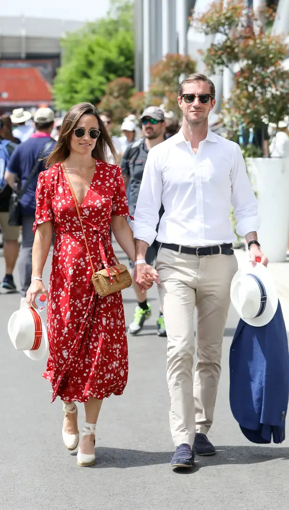 Pippa Middleton con su marido James Matthews en el Open Day de Roland Garros en París 