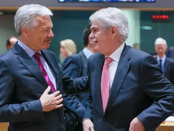 El ministro español de Exteriores, Alfonso Dastis, conversa con su homólogo belga, Didier Reynders El ministro español de Exteriores, Alfonso Dastis, conversa con su homólogo belga, Didier Reynders