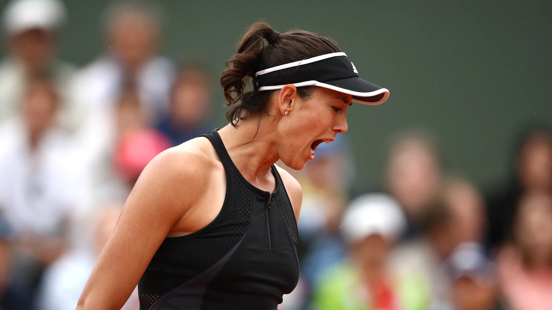 Muguruza celebra un punto contra Kuznetsova Muguruza celebra un punto contra Kuznetsova