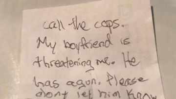 La nota que entregó la joven secuestrada a los veterinarios