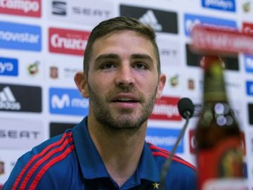 Yeray Álvarez, en sala de prensa