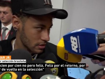 <p>Neymar: "Aún no estoy al cien por cien, pero estoy feliz"</p>