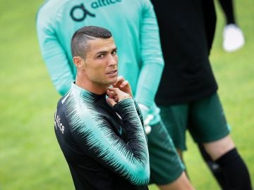 Cristiano Ronaldo, en la concentración de Portugal