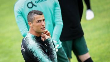 Cristiano Ronaldo, en la concentración de Portugal