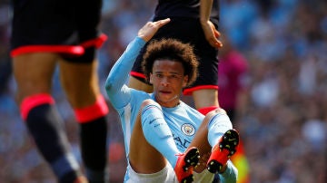 Sané, durante un partido con el Manchester City