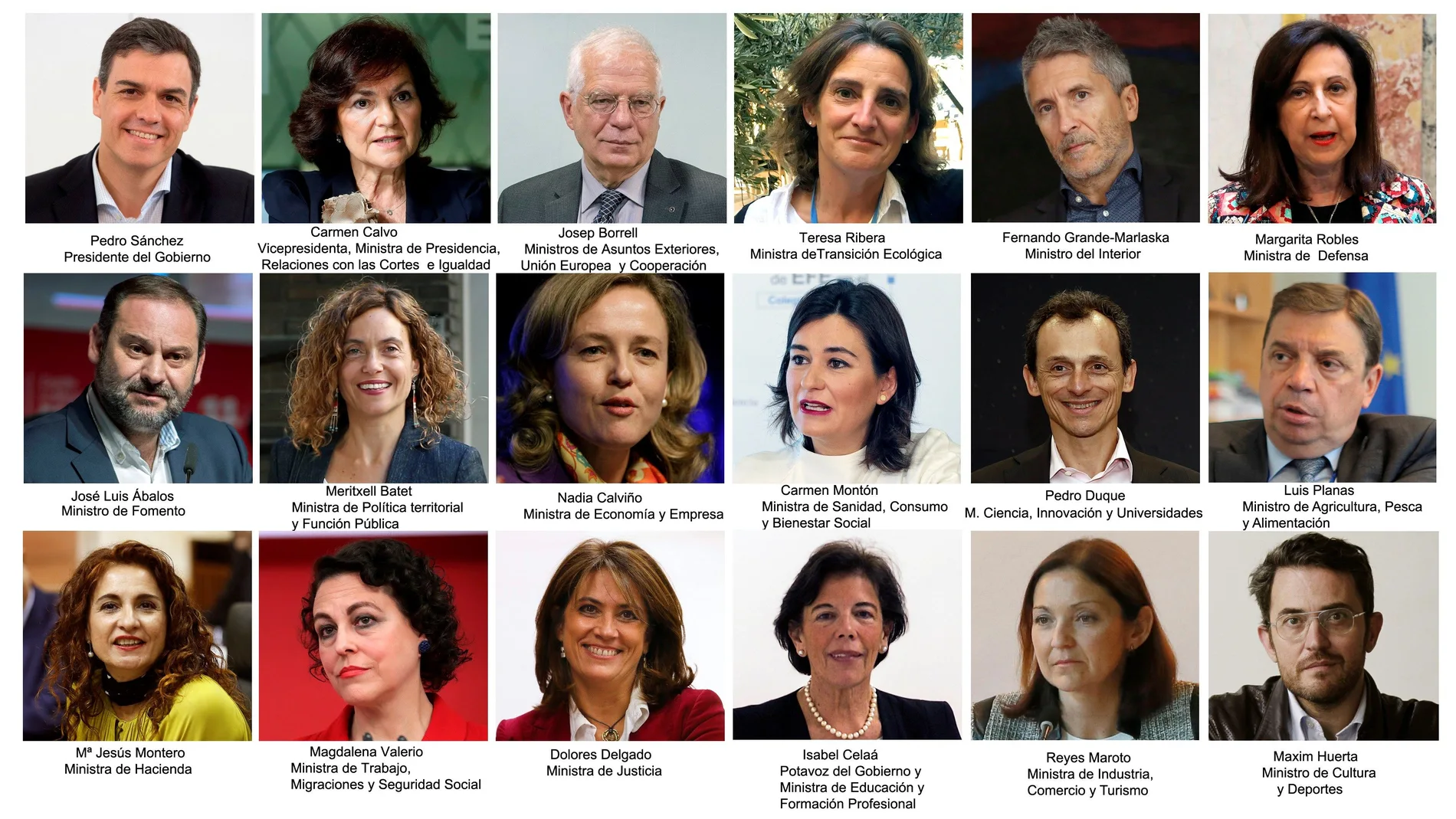 La lista de ministros y cargos del Gobierno de Pedro Sánchez La lista de ministros y cargos del Gobierno de Pedro Sánchez