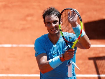 Rafa Nadal celebra la victoria ante Diego Schwartzman