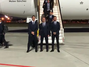 Lopetegui, Rubiales y Ramos, a la llegada de España a Krasnodar Lopetegui, Rubiales y Ramos, a la llegada de España a Krasnodar