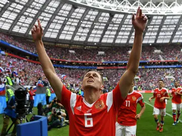 Cheryshev celebra su gol contra Arabia Saudí Cheryshev celebra su gol contra Arabia Saudí