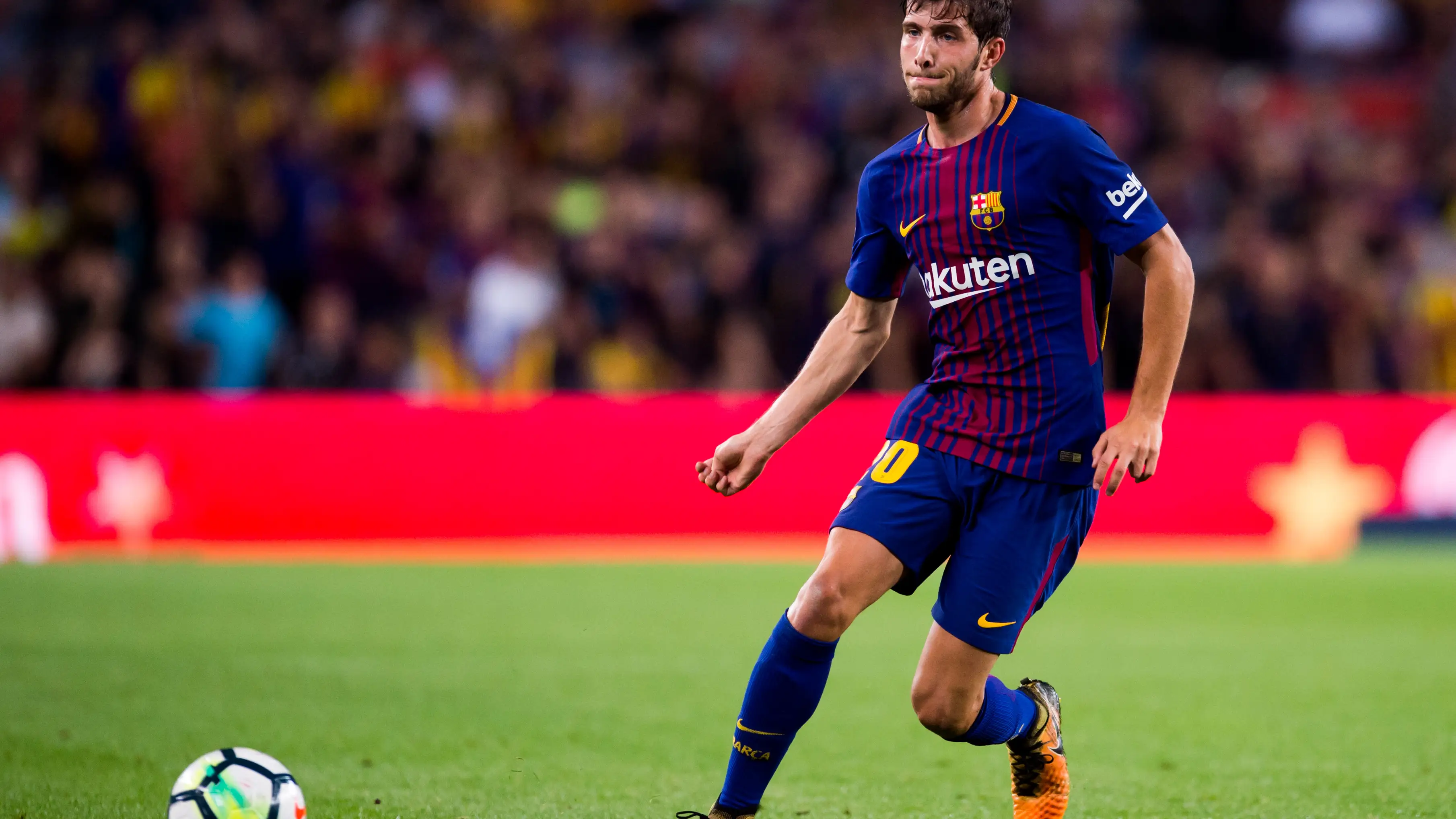 Sergi Roberto, durante un partido con el Barcelona