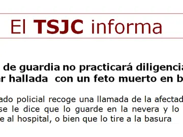 El 112 aconsejó tirar un feto muerto a la basura El 112 aconsejó tirar un feto muerto a la basura