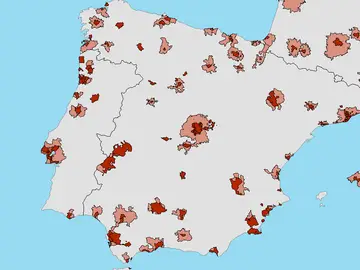 Mapa de poblaciones españolas Mapa de poblaciones españolas