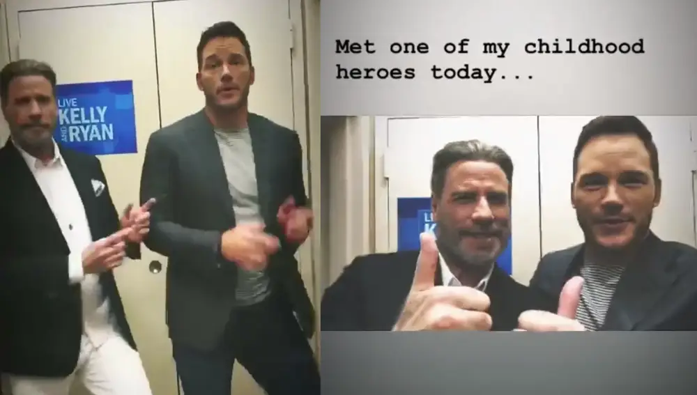 Chris Pratt conoce a John Travolta Chris Pratt conoce a John Travolta