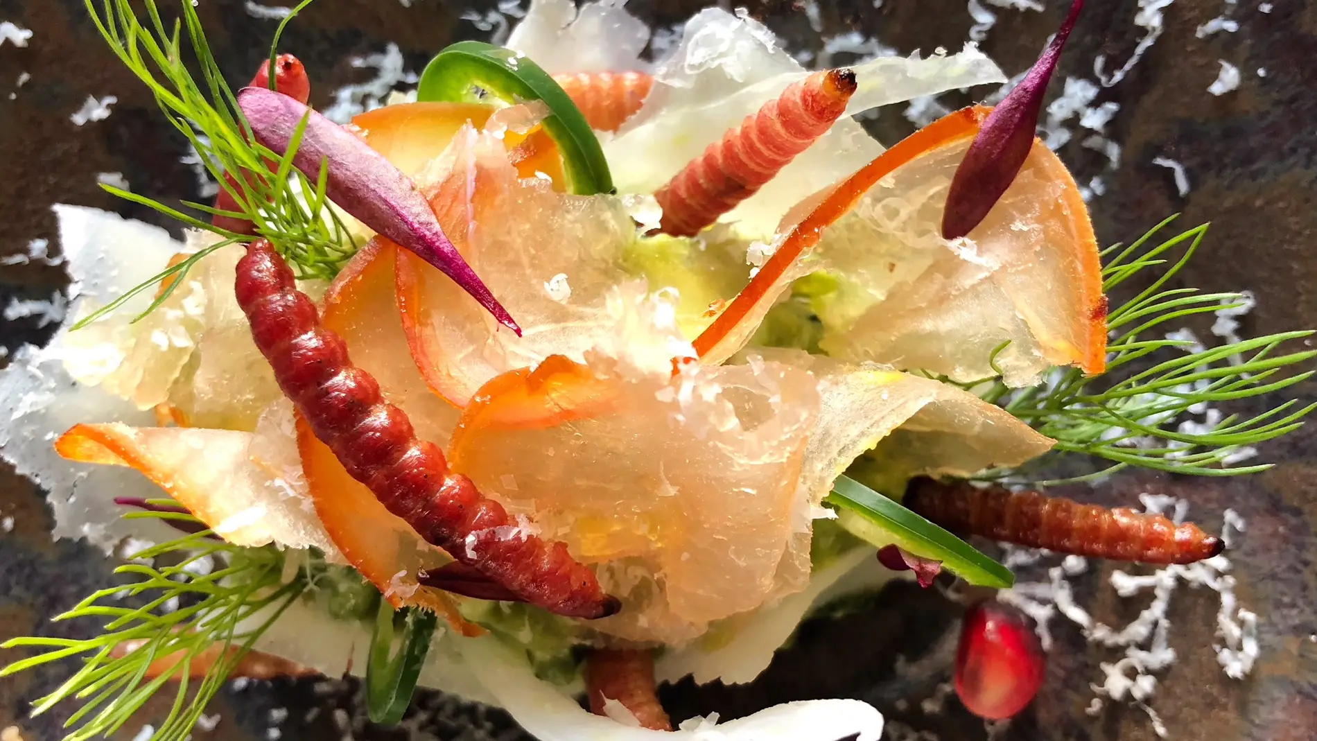 Chinicuiles con guacamole.