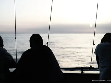 Migrantes en el barco Aquarius Migrantes en el barco Aquarius