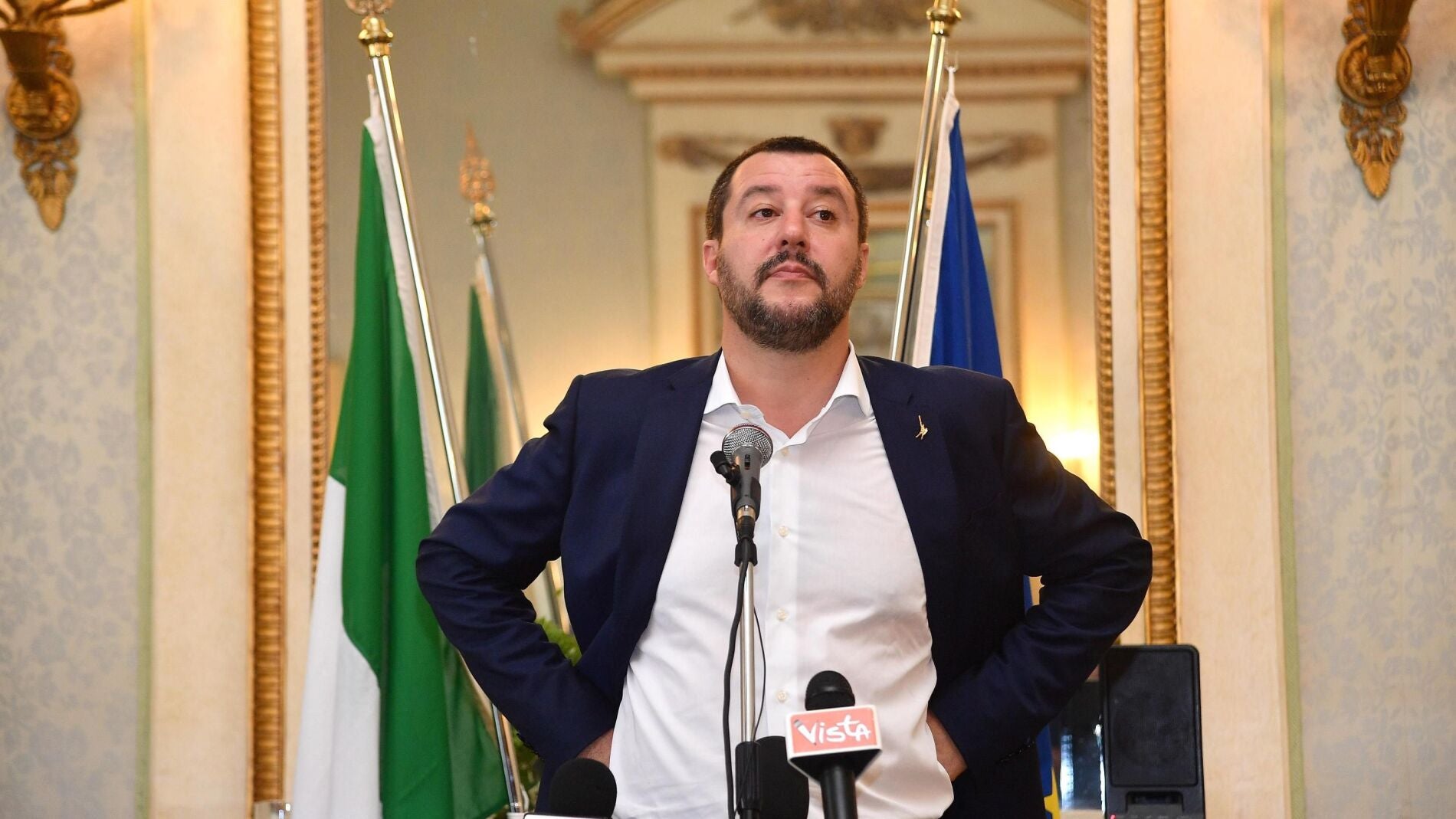 El ministro de Interior de Italia y l&iacute;der de la ultraderechista Liga, Matteo Salvini