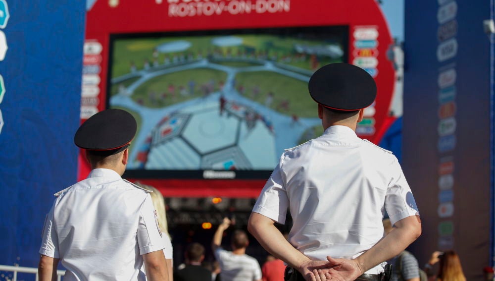 Una 'fan zone' en Rusia
