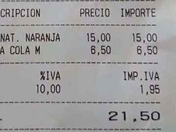 Cuenta de un bar en Palma de Mallorca Cuenta de un bar en Palma de Mallorca