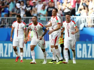 Serbia celebra un gol Serbia celebra un gol