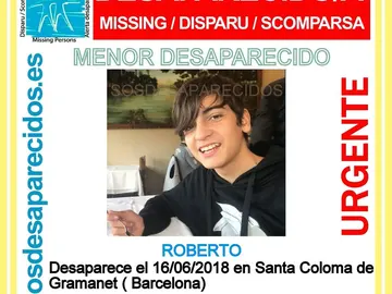 Imagen del joven desaparecido Imagen del joven desaparecido