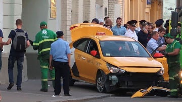 Así quedó el coche tras el atropello masivo en Moscú