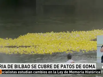 La ría de Bilbao se llena de patos de goma para recaudar dinero para la investigación de enfermedades neurodegenerativas. La ría de Bilbao se llena de patos de goma para recaudar dinero para la investigación de enfermedades neurodegenerativas.