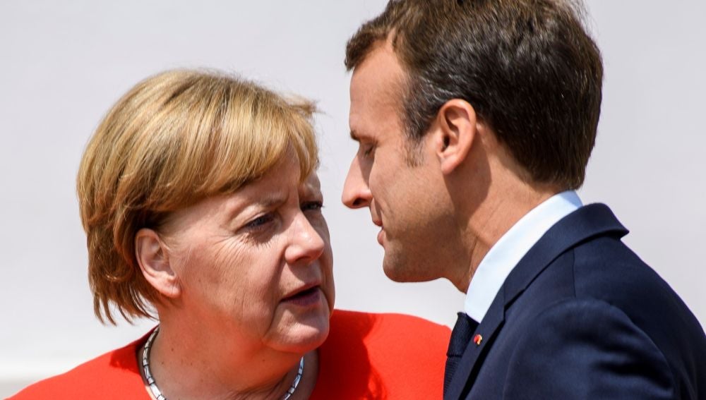 La canciller alemana, Angela Merkel, recibe al presidente galo, Emmanuel Macron