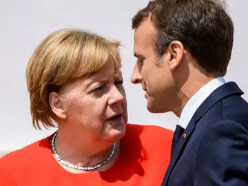La canciller alemana, Angela Merkel, recibe al presidente galo, Emmanuel Macron La canciller alemana, Angela Merkel, recibe al presidente galo, Emmanuel Macron