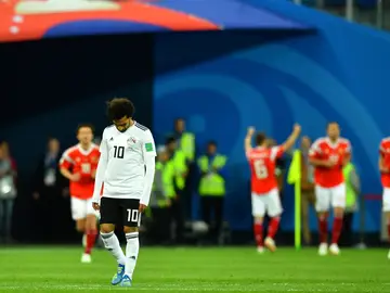 Salah, cabizbajo tras un gol de Rusia Salah, cabizbajo tras un gol de Rusia