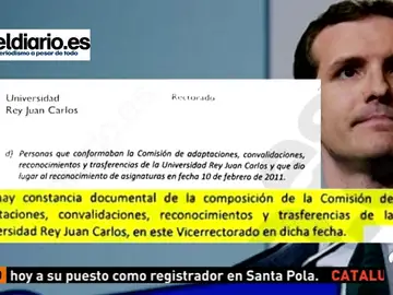 No hay rastro del tribunal ni del acta por la que se habrían convalidado 18 asignaturas del máster de Pablo Casado No hay rastro del tribunal ni del acta por la que se habrían convalidado 18 asignaturas del máster de Pablo Casado