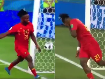 Batshuayi se da un 'autopelotazo' con Bélgica Batshuayi se da un 'autopelotazo' con Bélgica